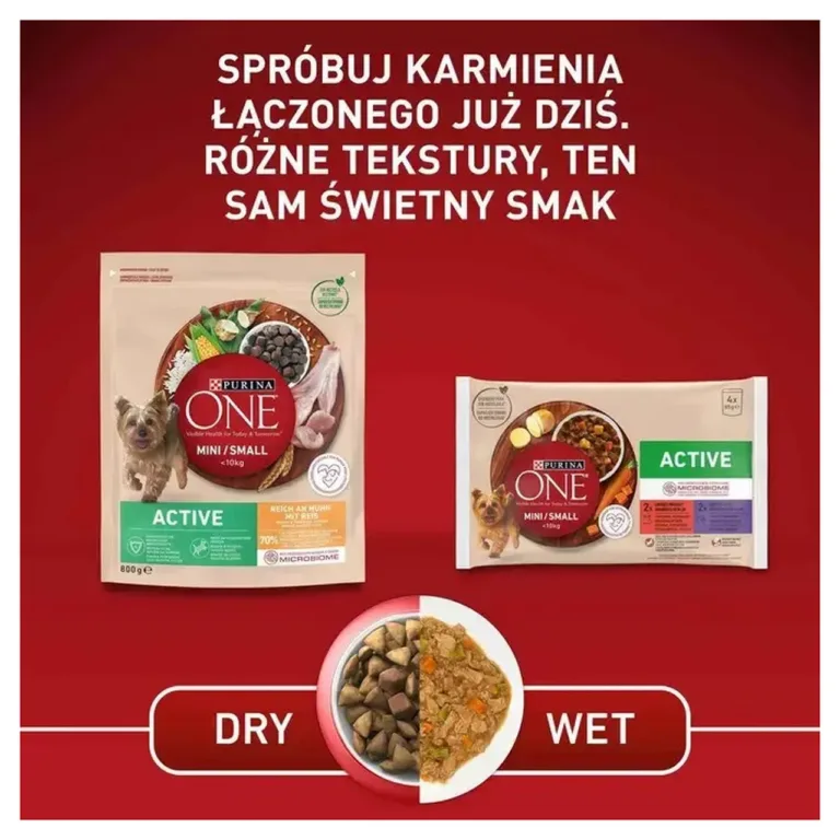 PURINA One Mini/Small kuivtoit ja märgtoit kombinatsioon
