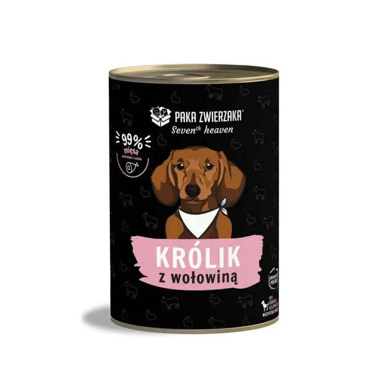 küüliku ja veiselihaga koeratoit PAKA ZWIERZAKA konservpurk