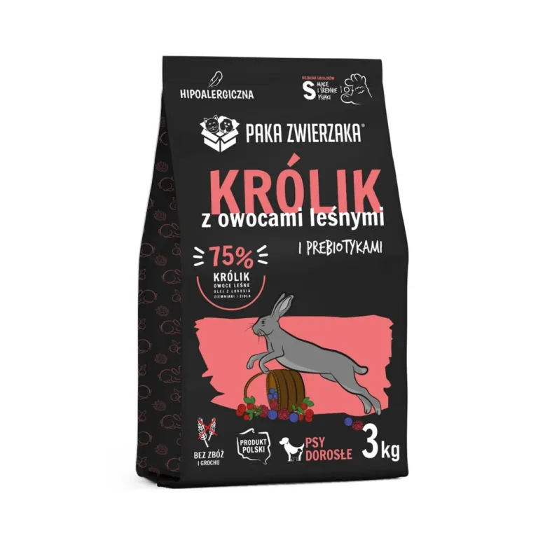 PAKA ZWIERZAKA küülikuga kuivtoit väikestele koertele 3kg kott