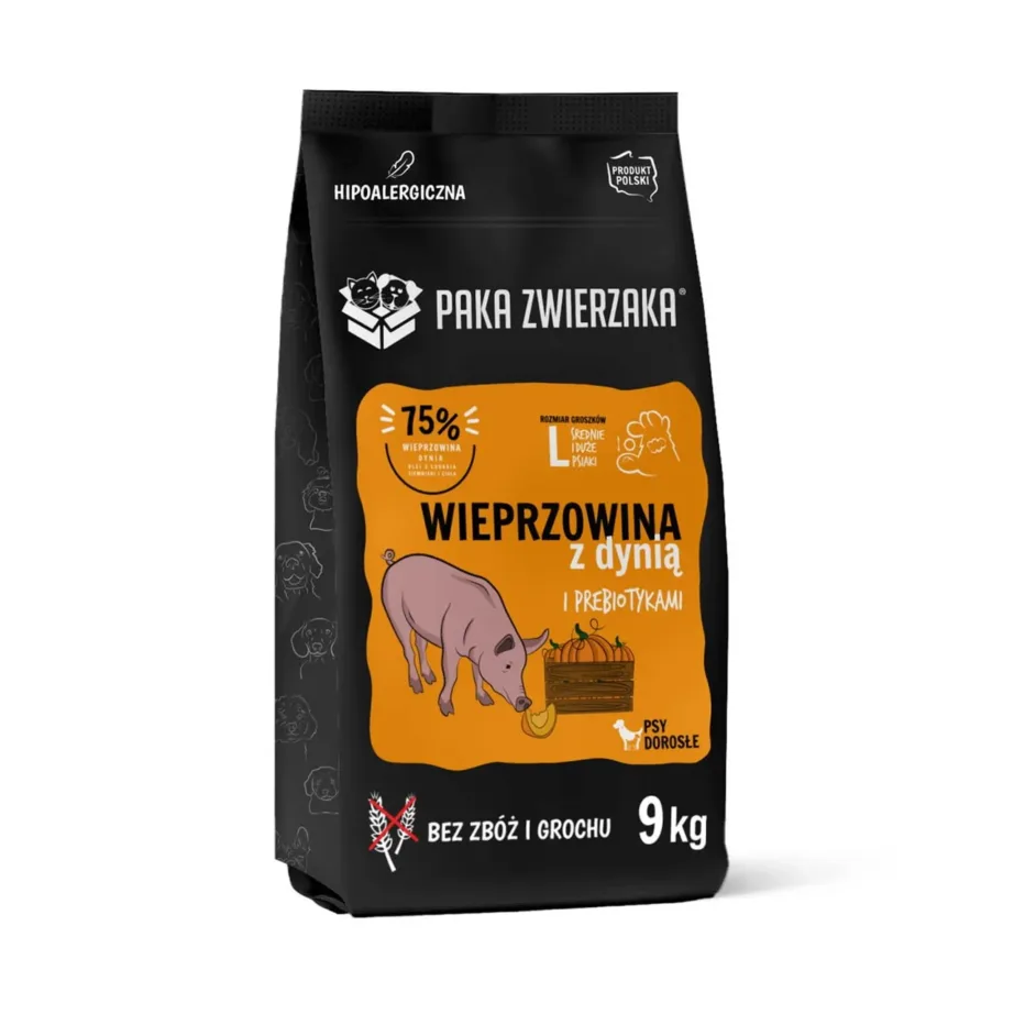PAKA ZWIERZAKA Pork with Pumpkin L 9kg teraviljavaba kuivtoit suurtele koertele