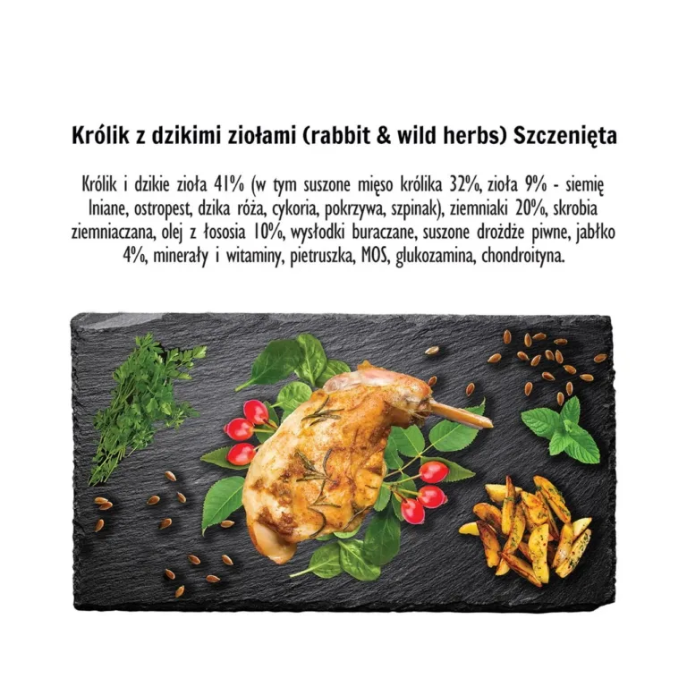 Teraviljavaba kutsikatoit küülikuga looduslike ürtidega