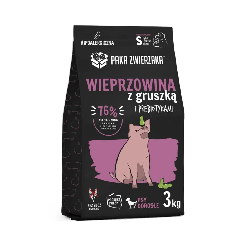 PAKA ZWIERZAKA sealiha ja pirniga kuivtoit 3 kg väikestele ja keskmistele koertele