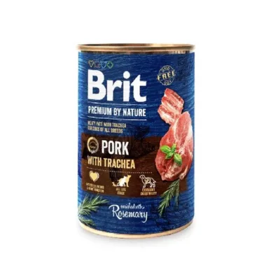 sealiha ja hingetoruga märg koeratoit Brit Premium by Nature 400g