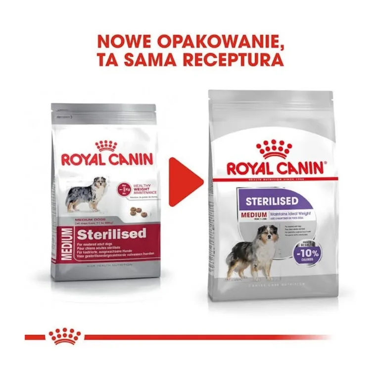 Royal Canin Medium Sterilised uue ja vana pakendi võrdlus