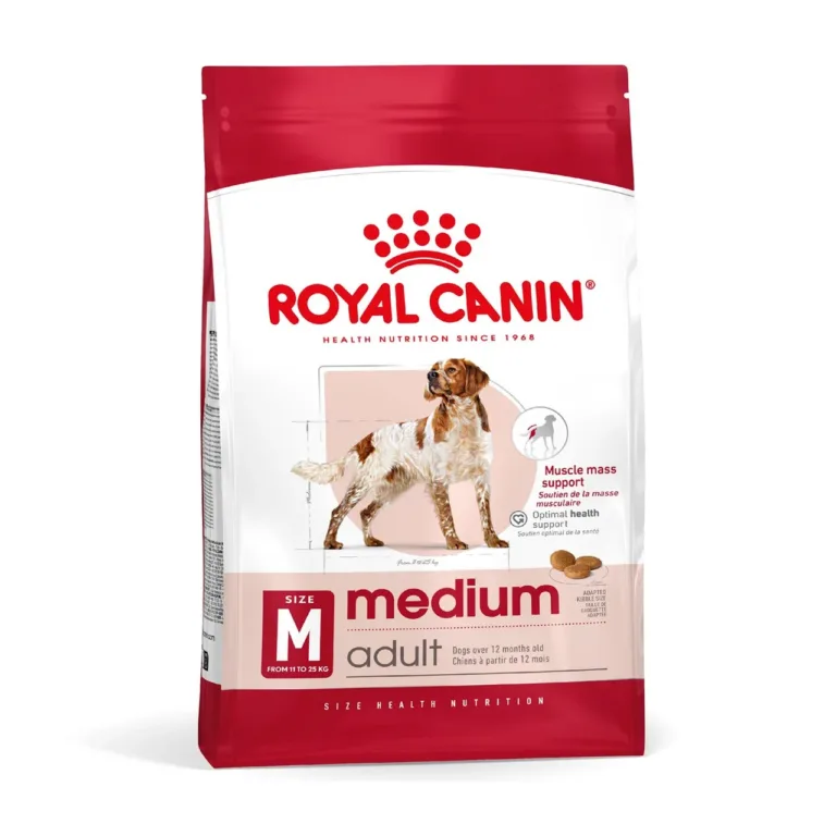 Royal Canin Medium Adult 4kg täissuuruses pakk