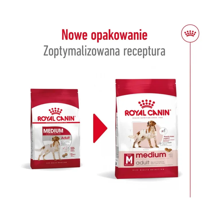 Royal Canin Medium Adult uue ja vana pakendi võrdlus
