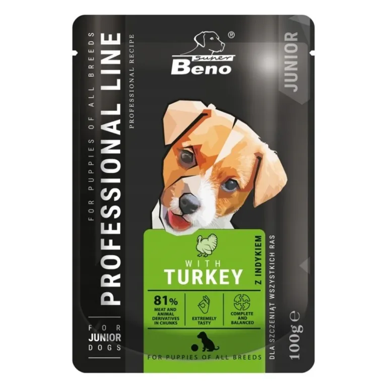 märg koeratoit kutsikatele Super Benek Junior Turkey 100g