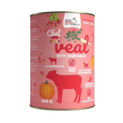 SYTA MICHA Chef veiselihaga märgtoit kutsikale 400g purgis