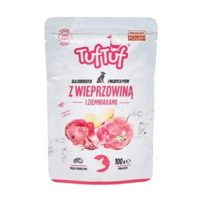 TufTuf sealiha ja kartuliga märg koeratoit 100g pakk