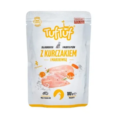 TufTuf kana ja porgandiga märg koeratoit 100g pakend