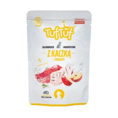 pardilihaga märgtoit koertele TufTuf Duck Apple 300g pakend