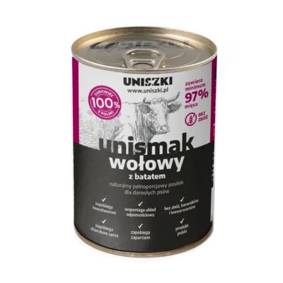 UNISZKI veiseliha märgtoit koertele 410g purgis