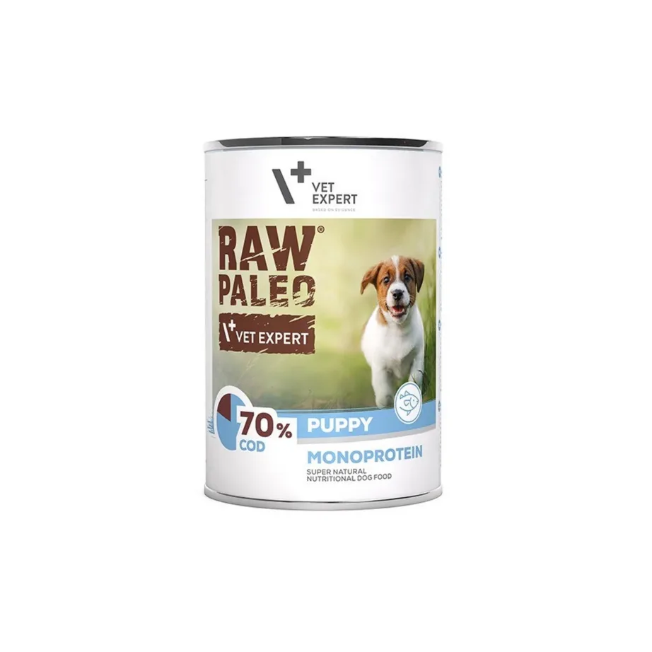 VetExpert Raw Paleo Puppy Monoprotein Cod 400 g teraviljavaba märgtoit kutsikatele kõikidele tõugudele