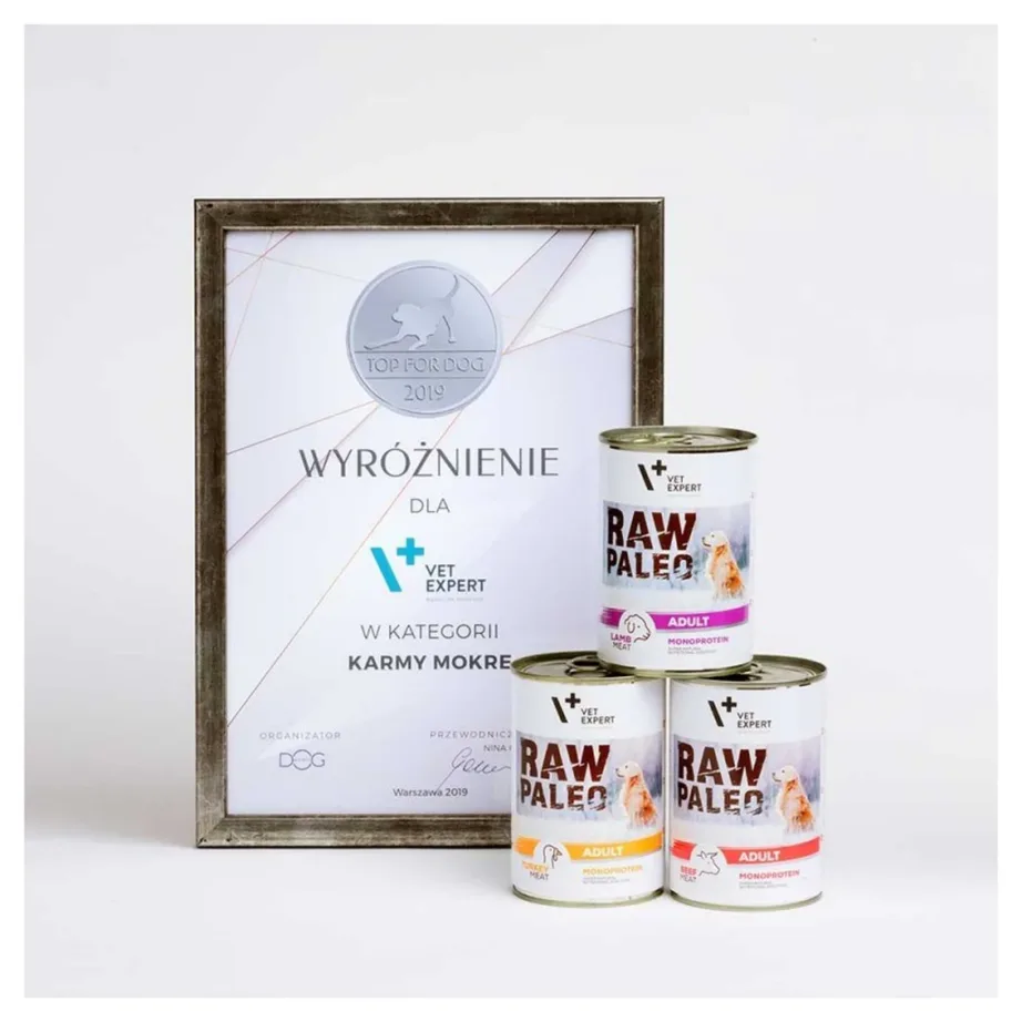 VetExpert Raw Paleo Adult Monoproteiin kalkun 400 g gluteenivaba märgtoit täiskasvanud koertele – 3