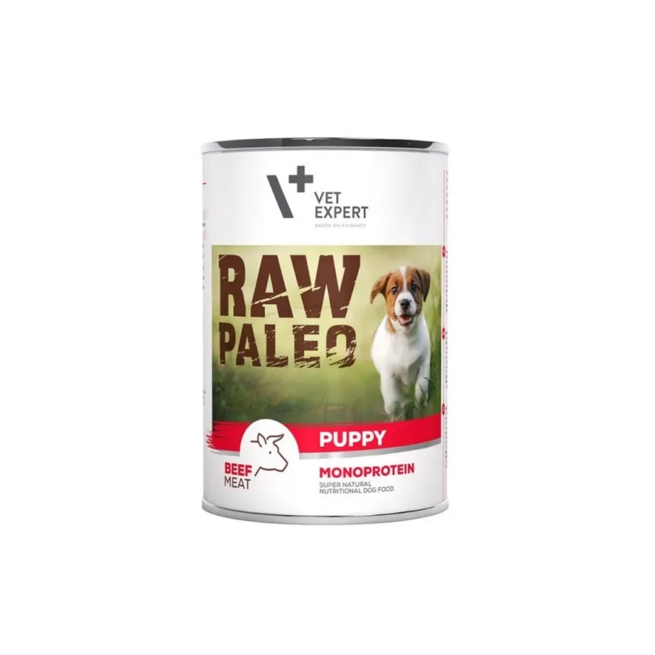 VetExpert Raw Paleo Puppy Beef 400 g monoproteiinne märgtoit kutsikatele, teraviljavaba