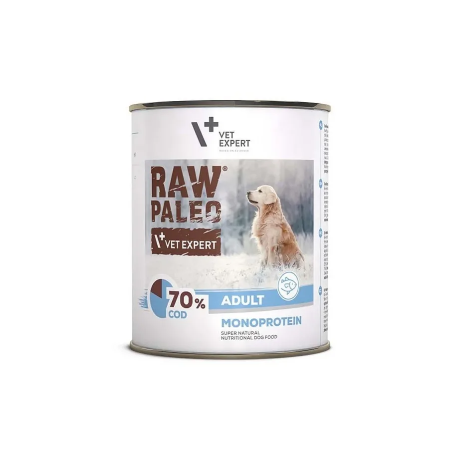VetExpert Raw Paleo Adult Monoprotein Cod 800 g teraviljavaba märgtoit täiskasvanud koertele