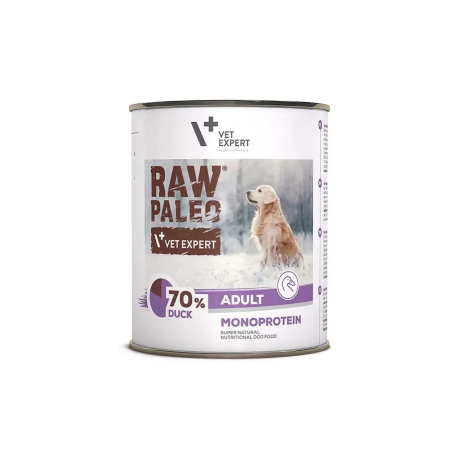 VetExpert Raw Paleo 800 g pardilihaga monoproteiinne teraviljavaba märgtoit täiskasvanud koertele