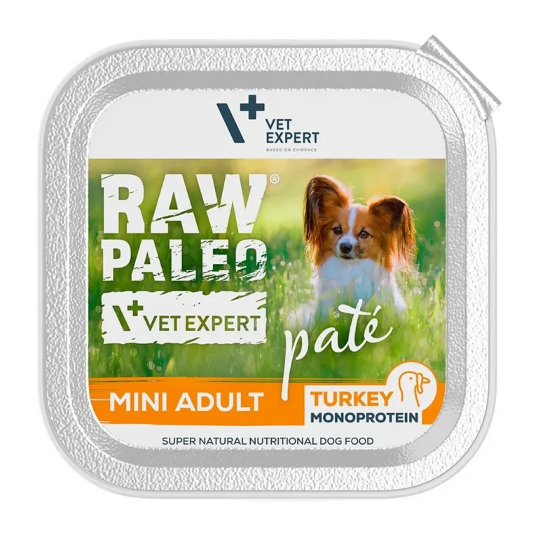 VetExpert Raw Paleo kalkuniga märgtoit väikesele koerale