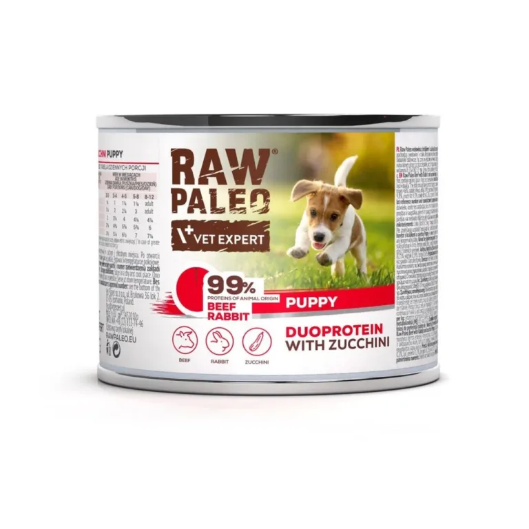teraviljavaba kutsikate märgtoit VetExpert RAW PALEO veise ja küülikuga