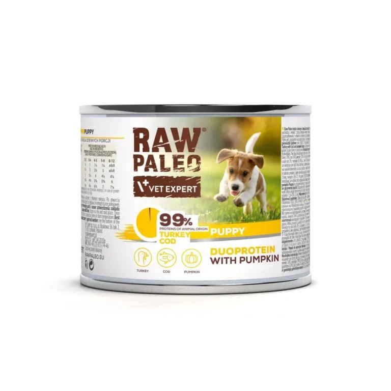 kalkuni ja tursa märgtoit kutsikale RAW PALEO VetExpert 200g
