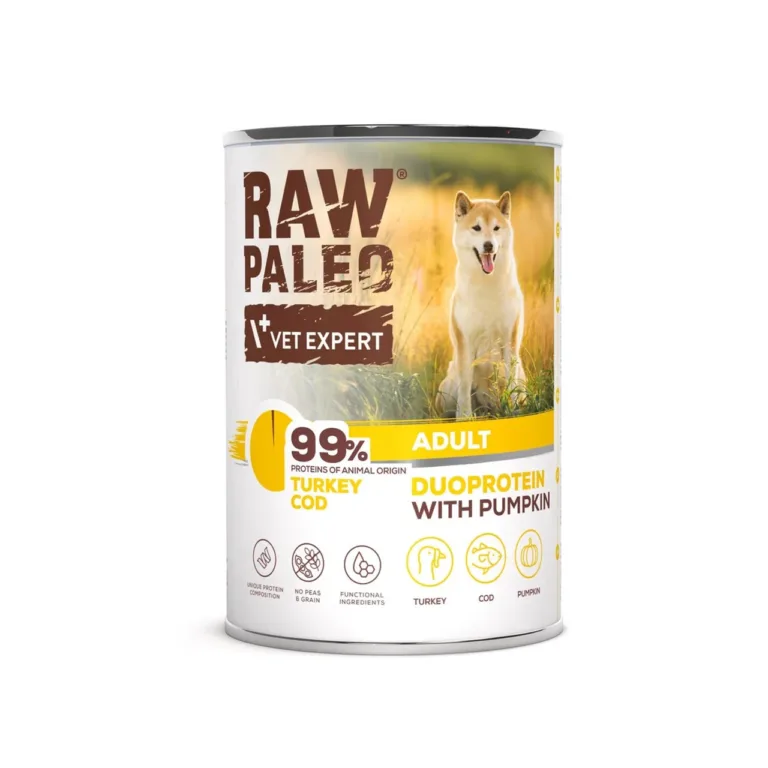 kalkuni ja tursa märgtoit koertele 400g VetExpert RAW PALEO