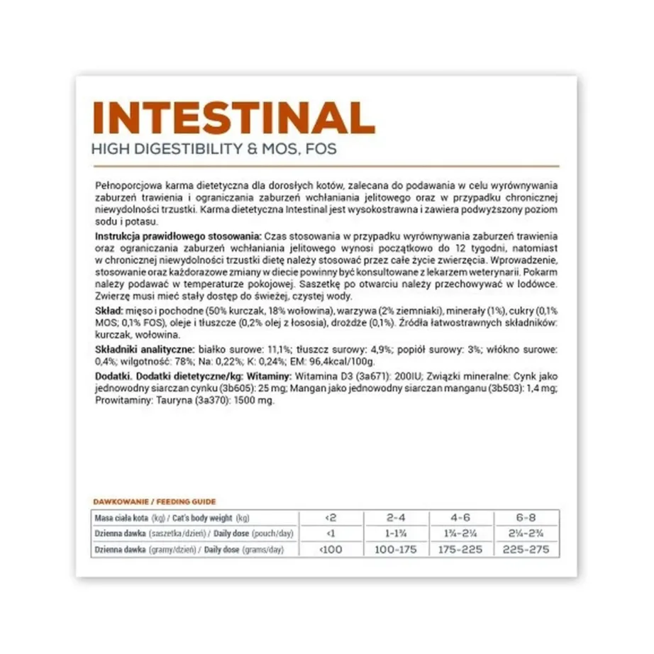 VetExpert Veterinary Diet Intestinal Cat 100g kana märgtoit täiskasvanud kassidele tundliku seedimisega, gluteeni- ja teraviljavaba – 3