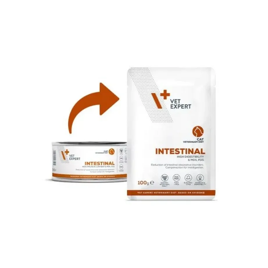 VetExpert Veterinary Diet Intestinal Cat 100g kana märgtoit täiskasvanud kassidele tundliku seedimisega, gluteeni- ja teraviljavaba – 4