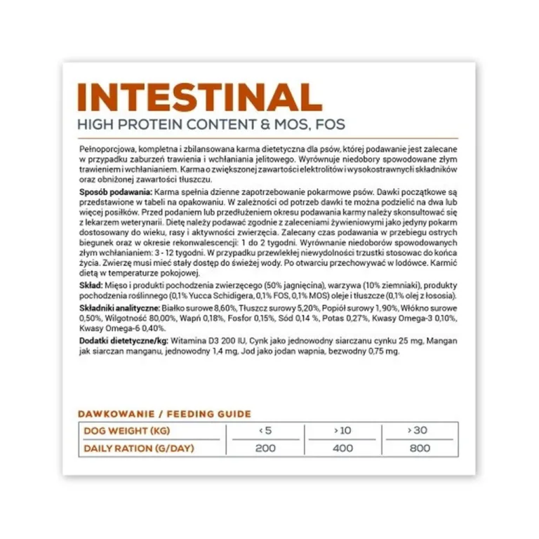 VetExpert Intestinal kasutus- ja koostise infoleht