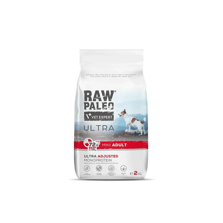 VetExpert Raw Paleo Ultra Mini Adult Beef 2 kg gluteenivaba kuivtoit väikest tõugu täiskasvanud koertele – 2