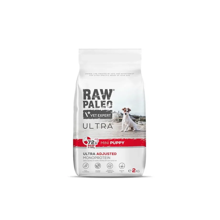VetExpert Raw Paleo Ultra Mini Puppy Beef 2 kg gluteenivaba kuivtoit väikest tõugu kutsikatele – 2