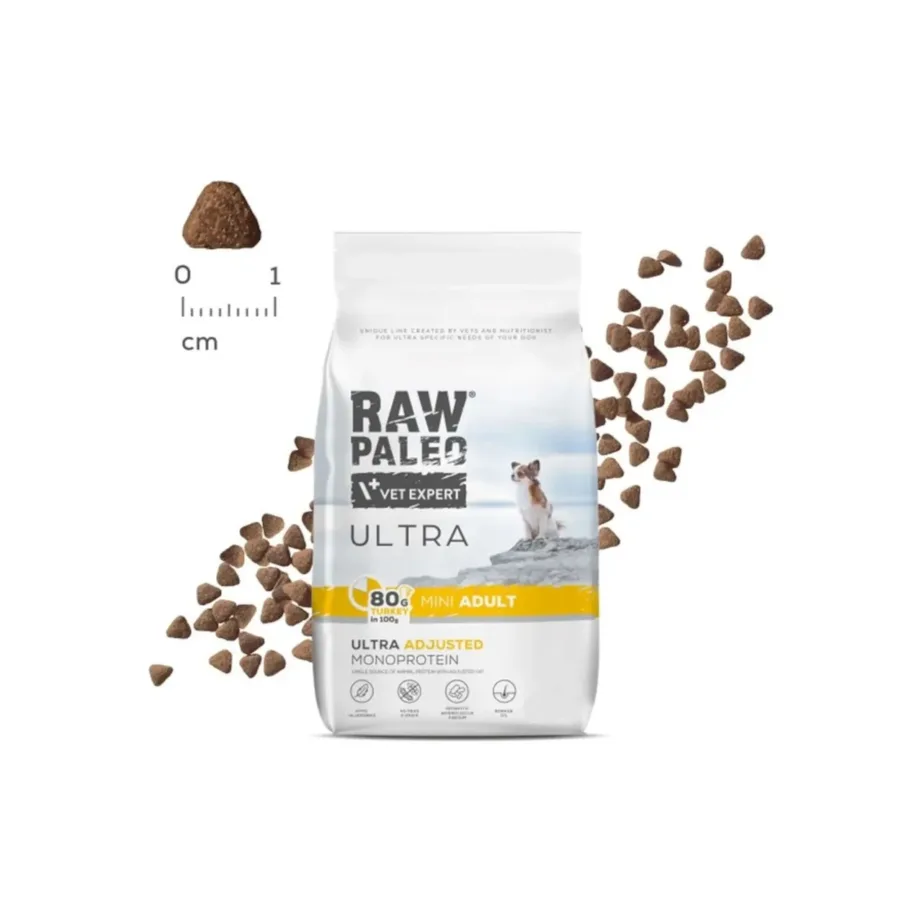 VetExpert Raw Paleo Ultra Mini Adult Turkey 750 g kuivtoit väikest tõugu täiskasvanud koertele, monoproteiinne, teravilja- ja gluteenivaba – 3