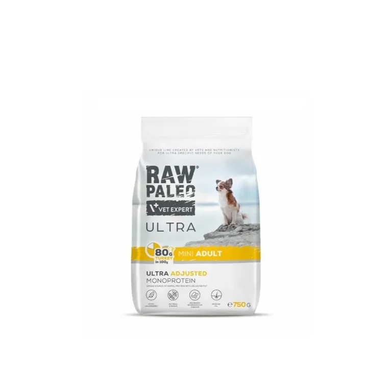 VetExpert Raw Paleo Ultra Mini Adult Turkey 750g kuivtoidu pakend