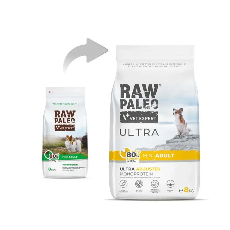 gluteenivaba kalkunikoeratoit väikestele koertele RAW PALEO Ultra Mini Adult pakk