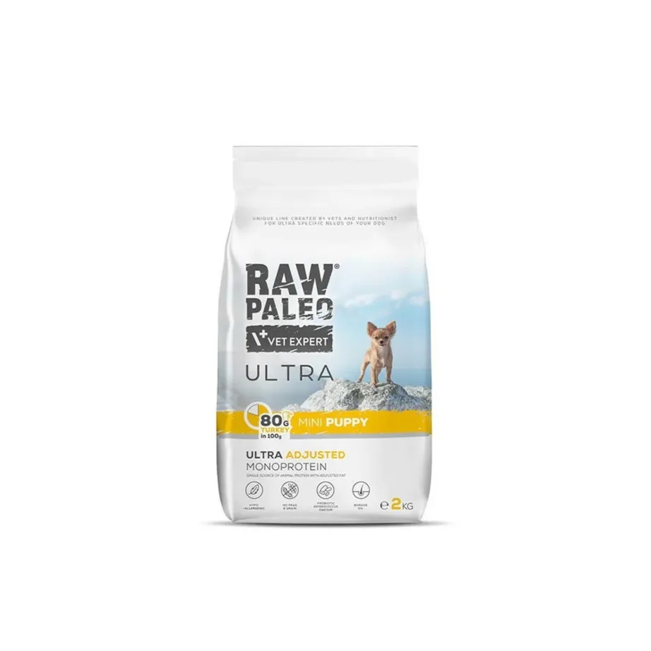 VetExpert Raw Paleo Ultra Mini Puppy Turkey 2 kg gluteenivaba kuivtoit väikest tõugu kutsikatele