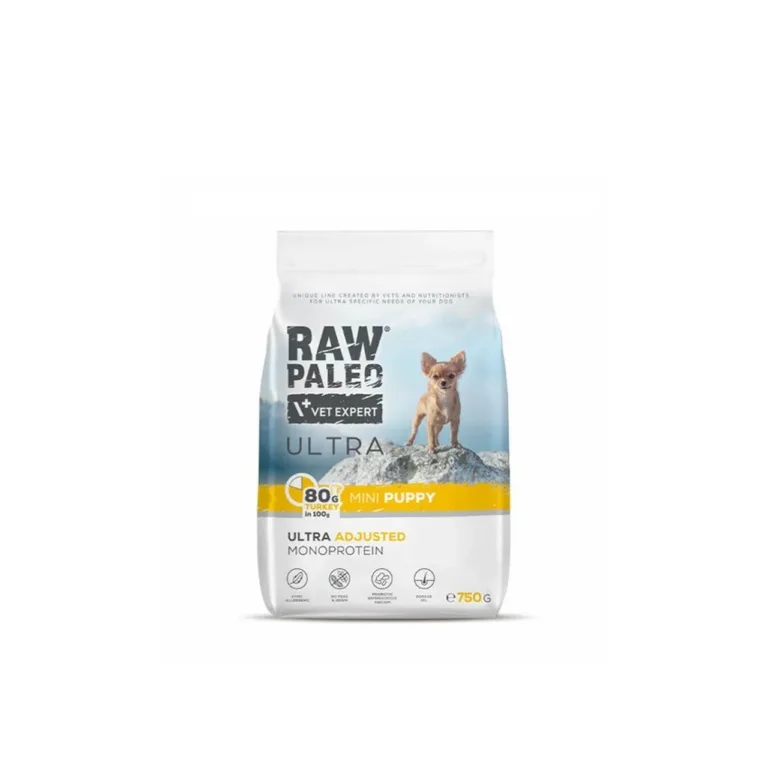 VetExpert Raw Paleo Ultra Mini Puppy Turkey 750 g pakk kalkuniga