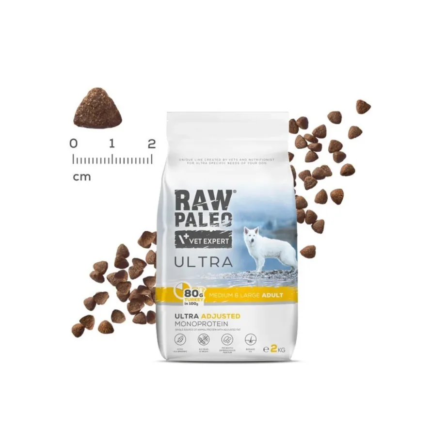 VetExpert Raw Paleo Ultra Medium&Large Adult kalkuni kuivtoit 2 kg gluteenivaba täiskasvanud keskmistele ja suurtele koertele – 3