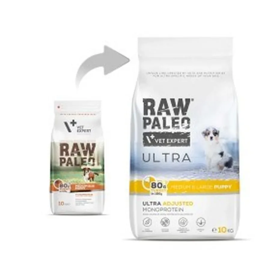 VetExpert Raw Paleo Ultra Medium&Large Puppy Turkey 10 kg teraviljavaba kuivtoit kalkuniga keskmistele ja suurtele kutsikatele – 3