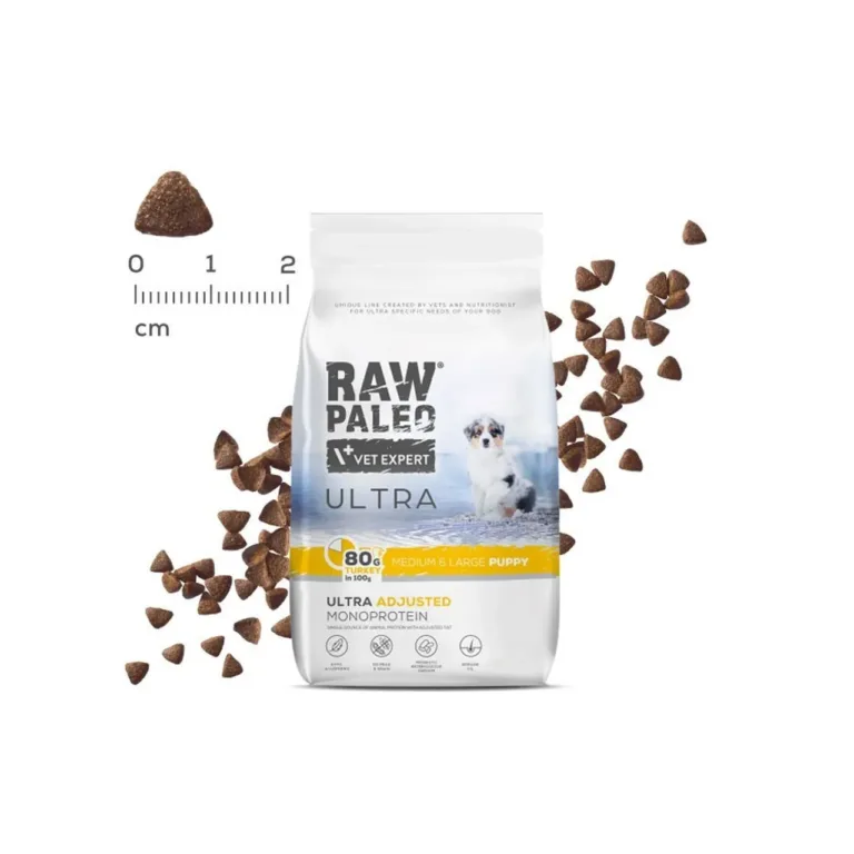 VetExpert Raw Paleo Ultra Puppy toidugraanul ja pakend