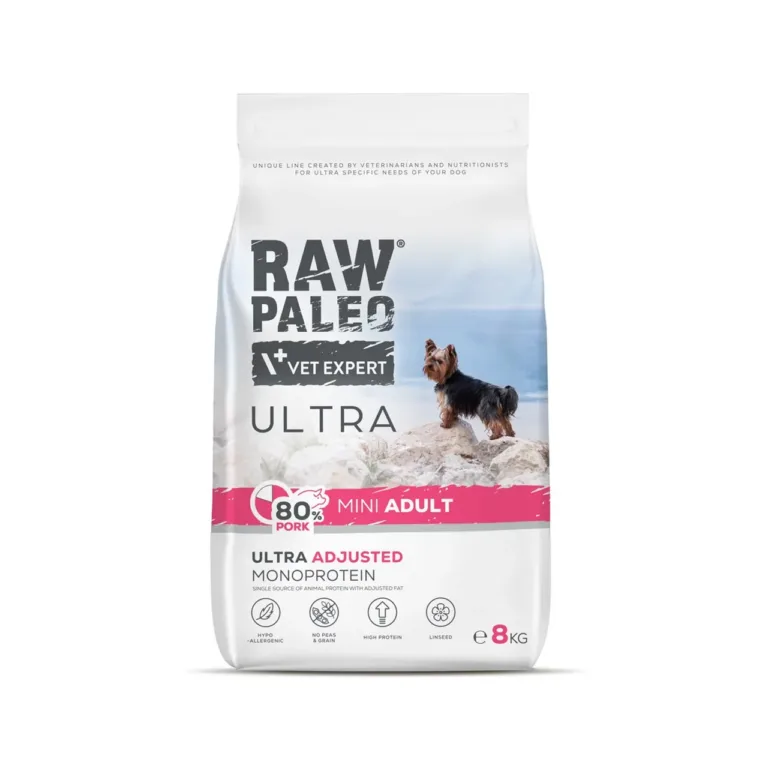 VetExpert Raw Paleo Ultra Pork Mini 8 kg kuivtoit väikestele koertele