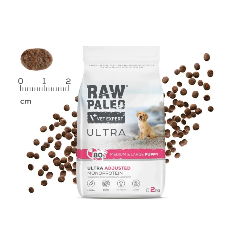 VetExpert Raw Paleo Ultra Pork sealiha kuivtoit kutsikale graanulid