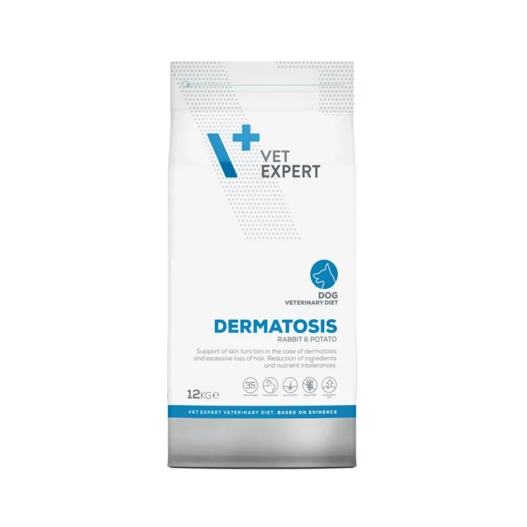 küüliku ja kartuliga koeratoit VetExpert Dermatosis külgvaates