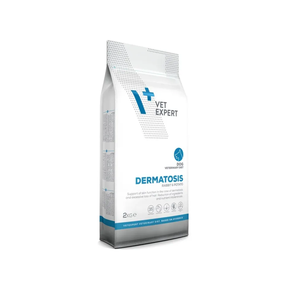 VetExpert Veterinary Diet Dermatosis 2 kg küüliku-monoproteiiniga gluteenivaba kuivtoit täiskasvanud koertele naha ja karvkatte toetuseks – 3