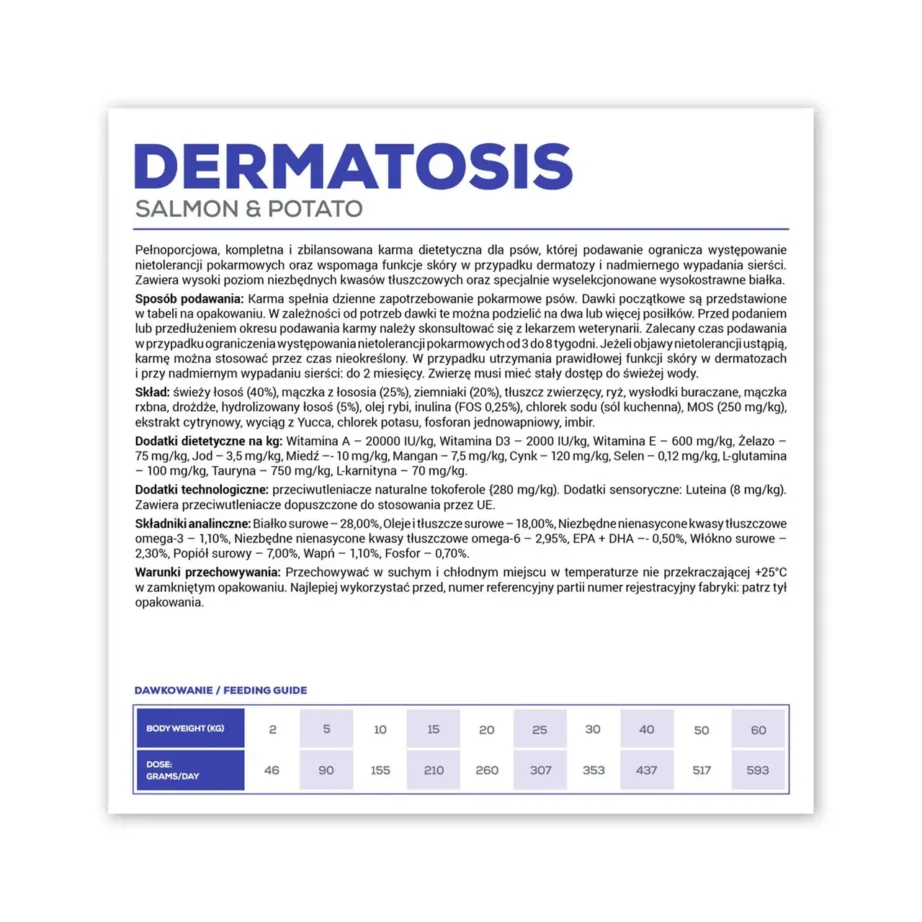 VetExpert Veterinary Diet Dermatosis lõhe ja kartuliga kuivtoit allergilisele täiskasvanud koerale, 12 kg – 4