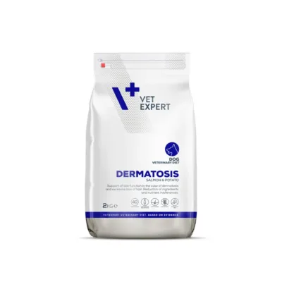 VetExpert Dermatosis lõhe-kartuli koeratoidu pakend eestvaates