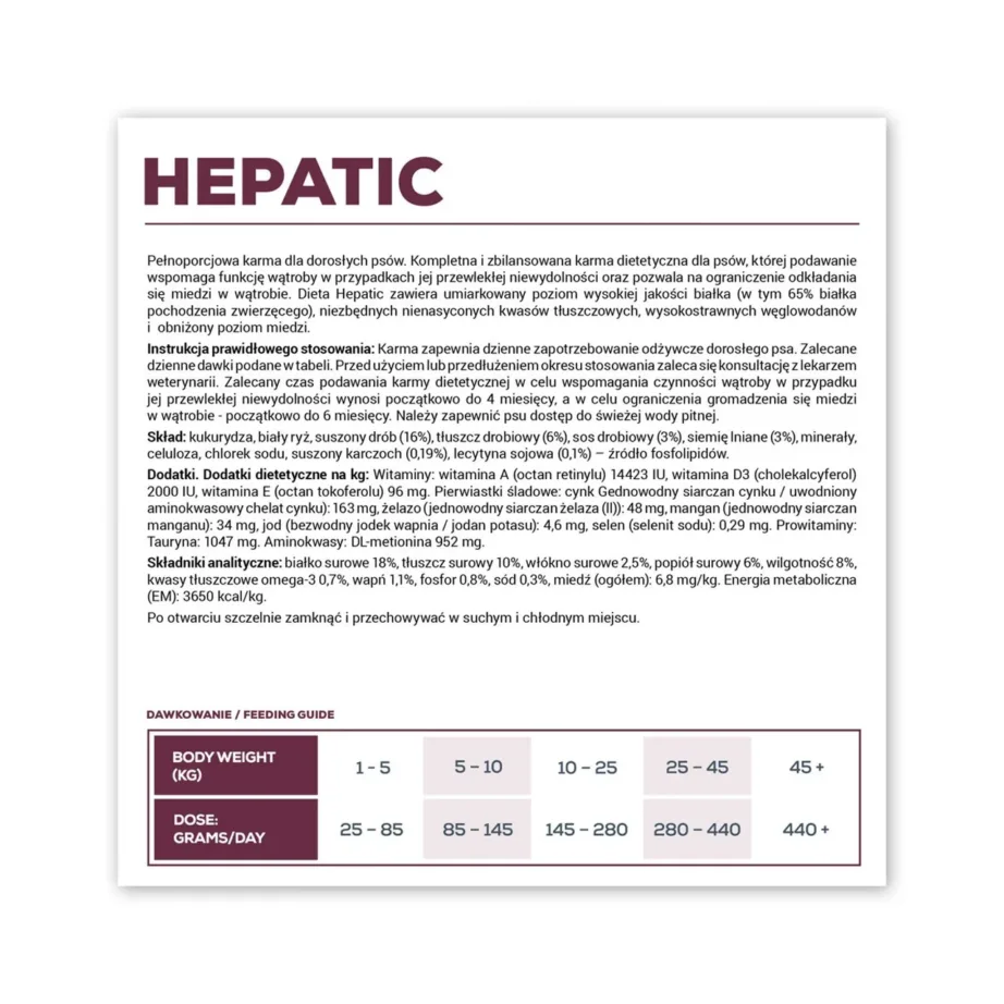 VetExpert Veterinary Diet Hepatic 2 kg gluteenivaba kuivtoit maksa toetuseks täiskasvanud koertele – 4