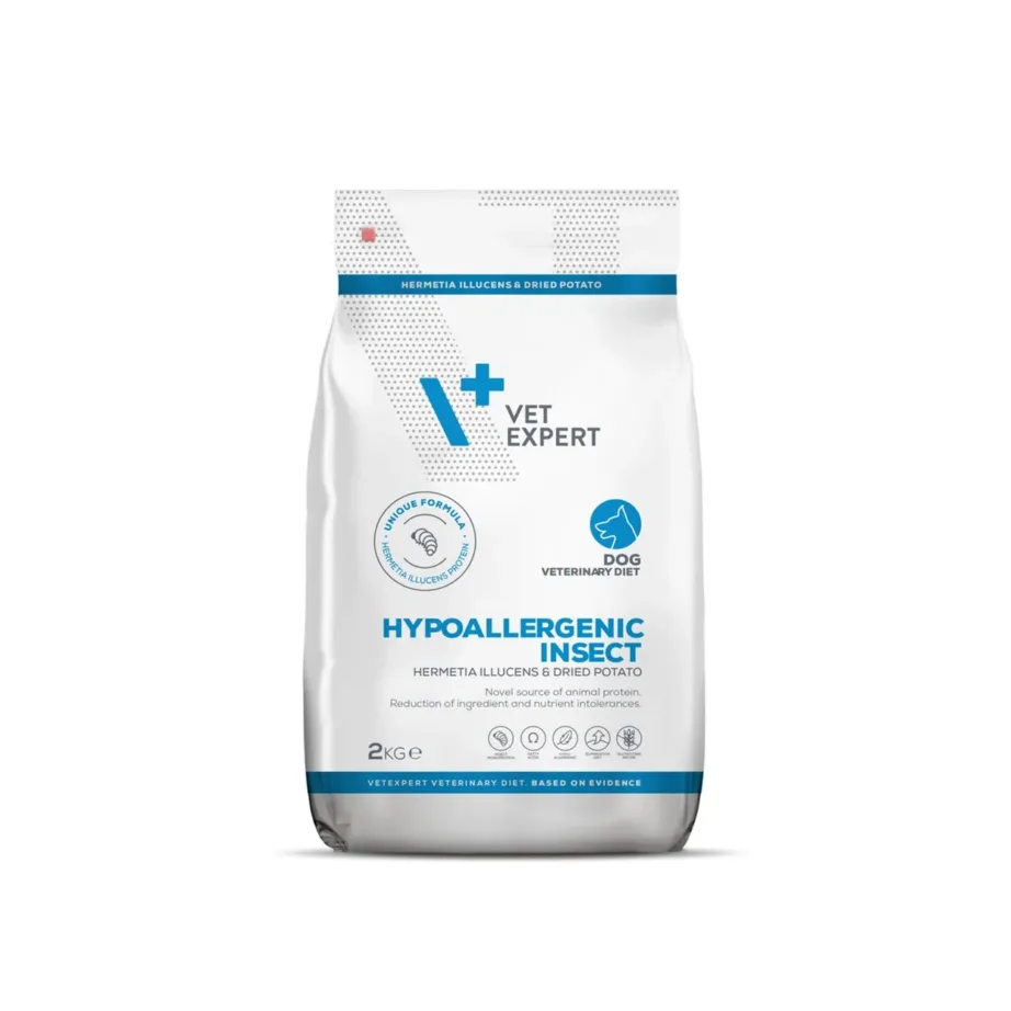 VetExpert Veterinary Diet Hypoallergenic Insect 2 kg teraviljavaba kuivtoit täiskasvanud koertele toiduallergiate ja naha tundlikkuse korral