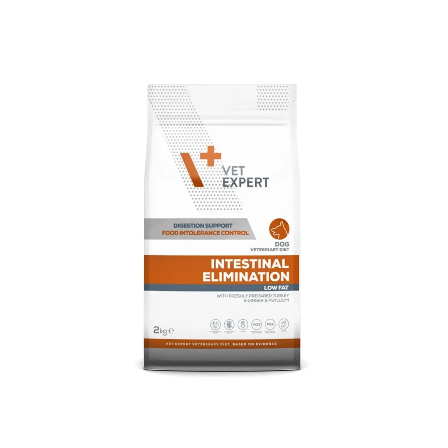 VetExpert Veterinary Diet Intestinal Elimination 2 kg gluteenivaba kalkuniga veterinaarkuivtoit täiskasvanud koertele, seedimise ja toidutalumatuse toetuseks – 2