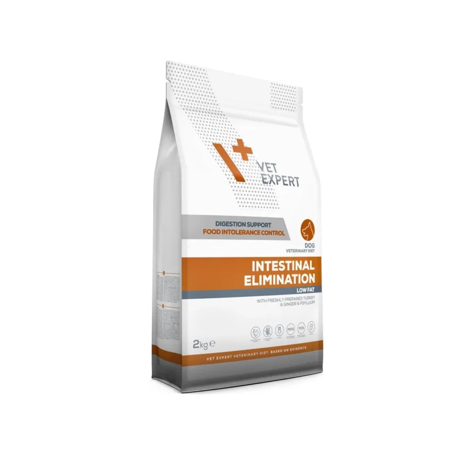 VetExpert Veterinary Diet Intestinal Elimination 2 kg gluteenivaba kalkuniga veterinaarkuivtoit täiskasvanud koertele, seedimise ja toidutalumatuse toetuseks – 3
