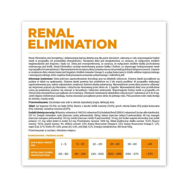 VetExpert Renal Elimination kuivtoidu 8 kg pakend