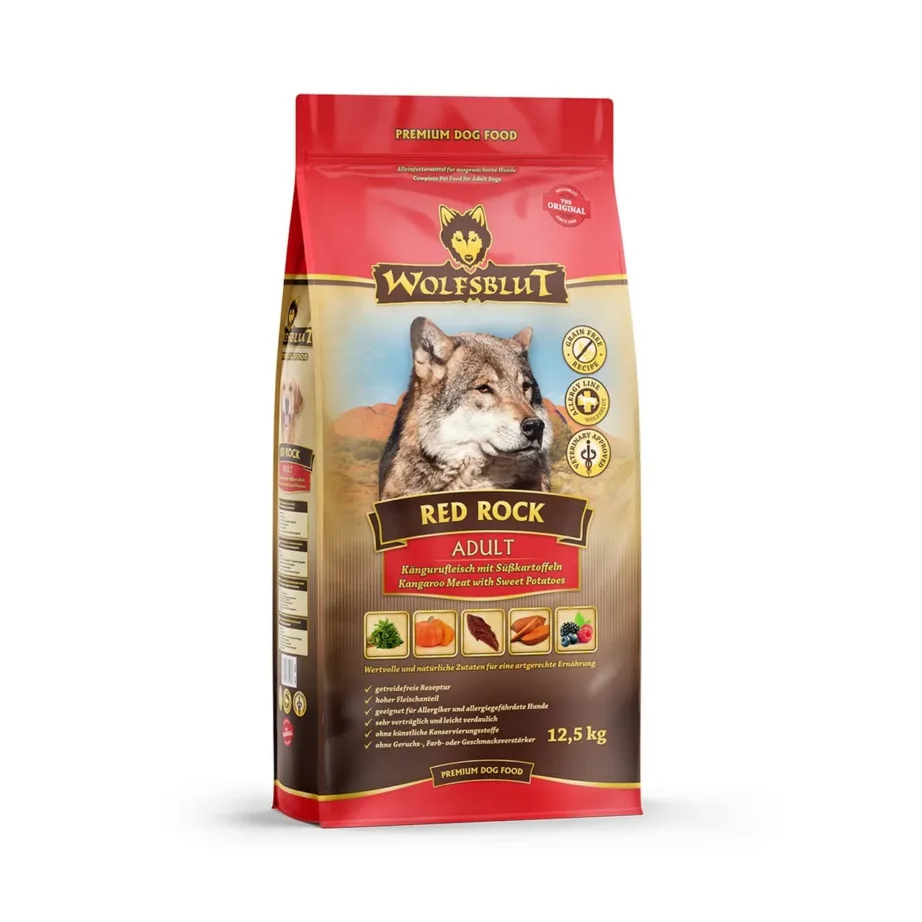 känguruliha koeratoit teraviljavaba Wolfsblut Red Rock 12,5 kg